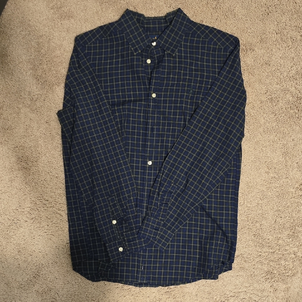 Ralph Lauren Navy and Yellow Plaid Shirt